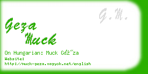 geza muck business card